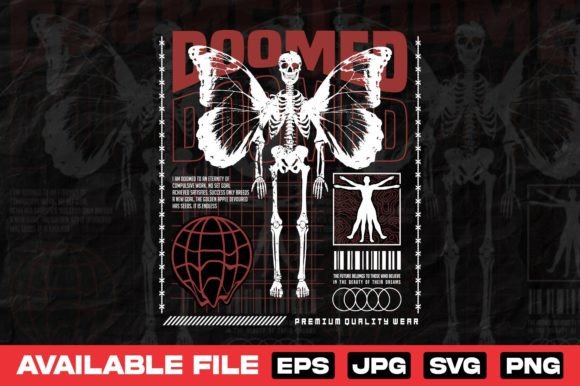Doomed Skull Illustration: Graphics for Bold T-Shirt Designs
