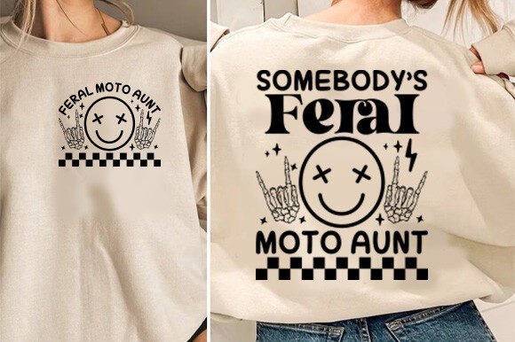 Feral Moto Aunt SVG PNG Racing Aunt Graphics