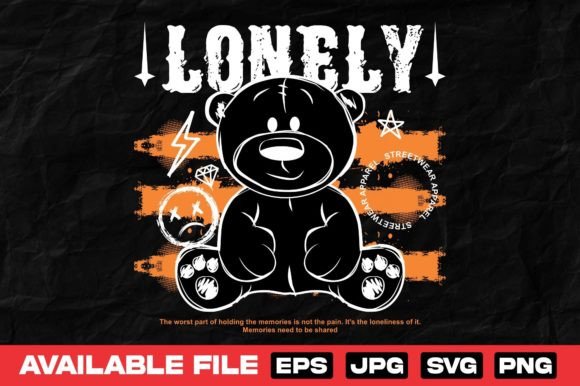 Grunge Bear Doll Urban T-Shirt Design Graphics