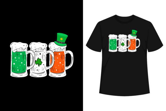 Irish Beer Flag Design for Seasonal T-Shirt Graphics
