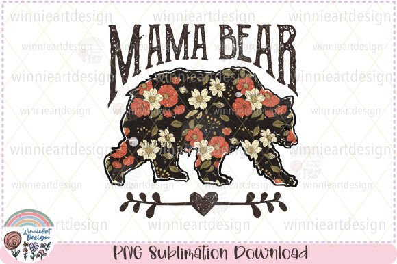 Mama Bear Retro Flower Vintage Sublimate