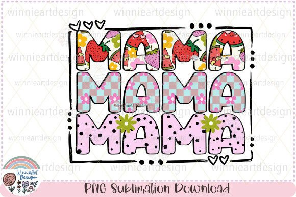 Mama Summer Vibes Letter Doodle Cute PNG: Graphics for T-Shirt Designs & Local Branding