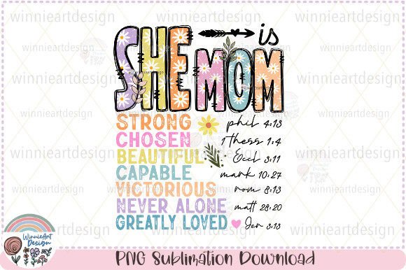 She Is Mom Retro Blessed Mom Mothers Day