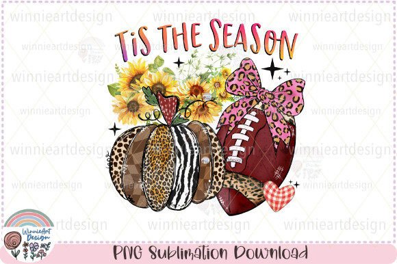 Tis the Season Pumpkin Fall Football PNG Graphics